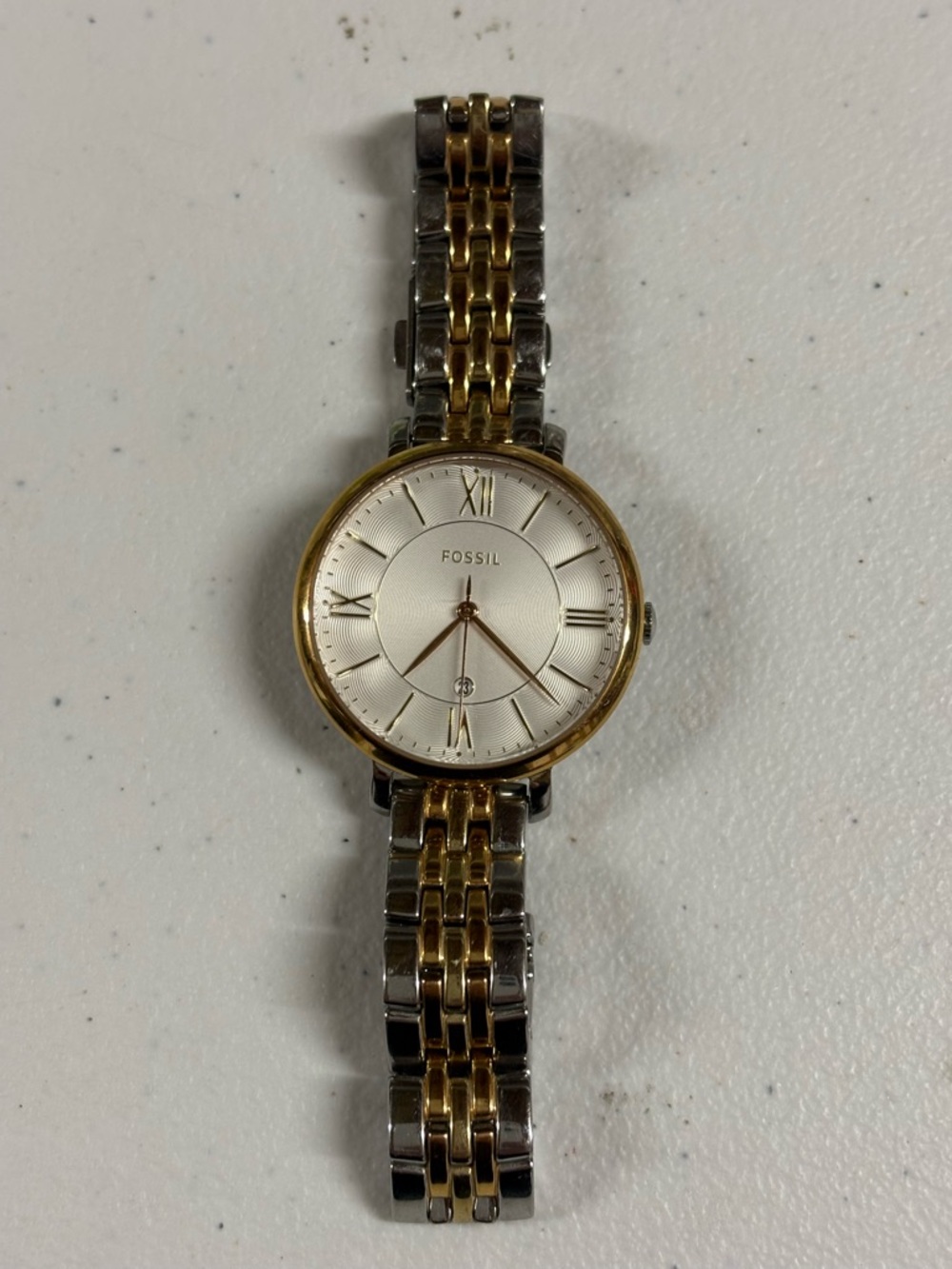 Fossil Two-Tone Gold and Silver Link Bracelet Watch